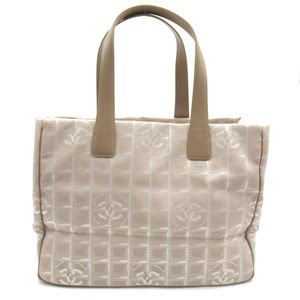 Chanel New Travel Nylon Tote Tote Line MM Bag Beige